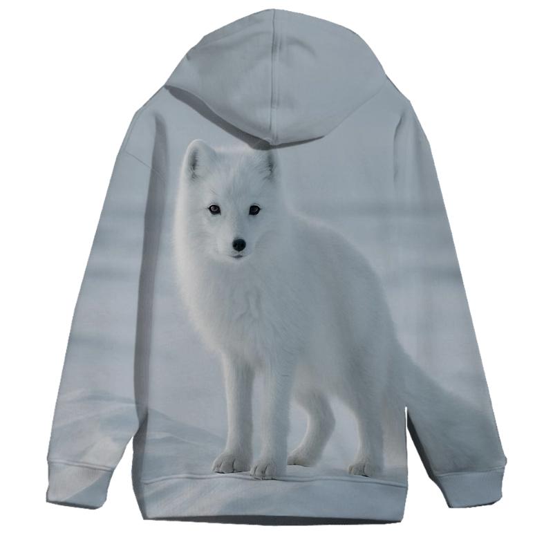 Arctic Fox On Wind Carved Snow hoodie designs