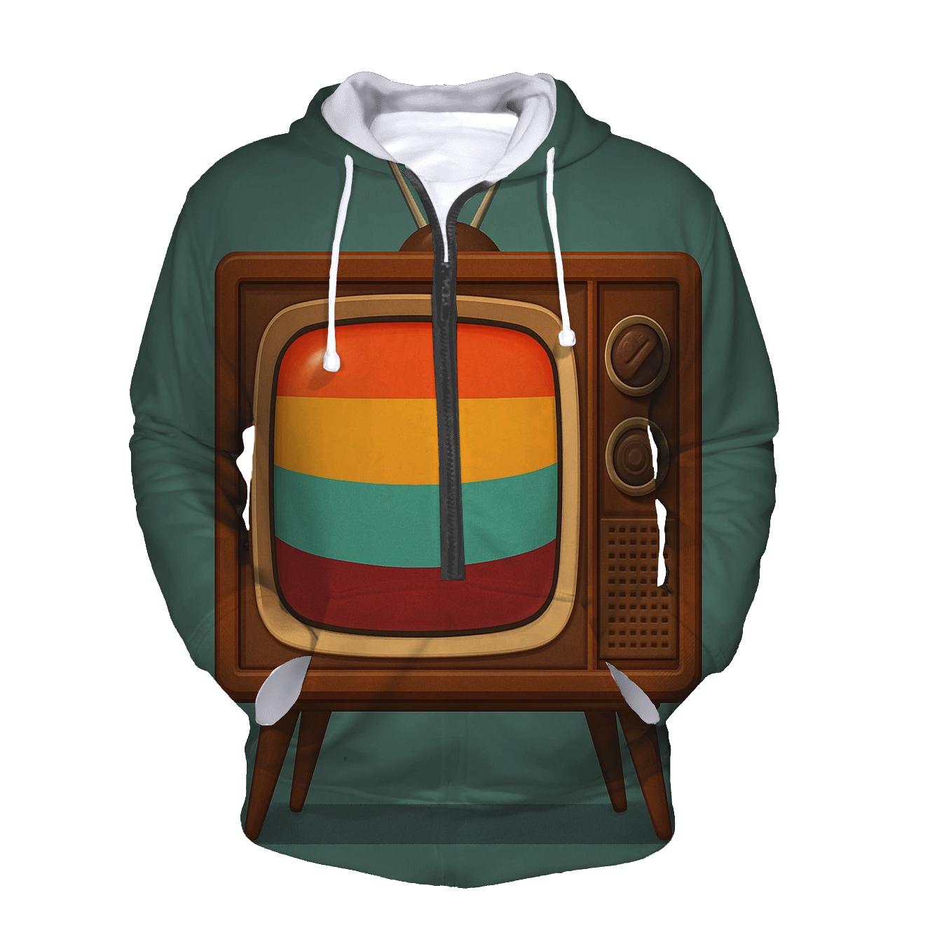 Retro Rainbow Television zip-up hoodies