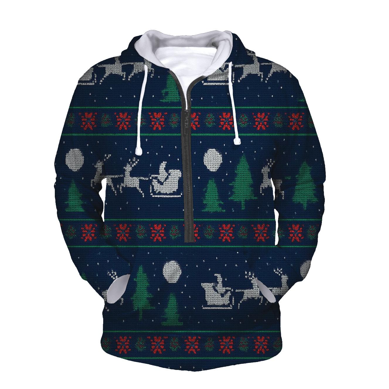 Midnight Sleigh Silhouette Bands Design hoodie styles