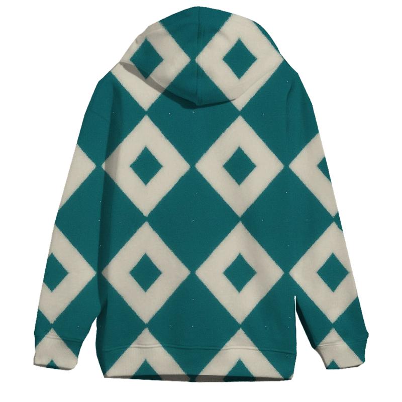 Teal Itajime Lattice Echo premium hoodies