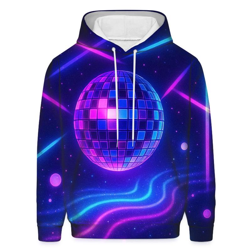 Neon Mirage Disco Grid premium hoodies