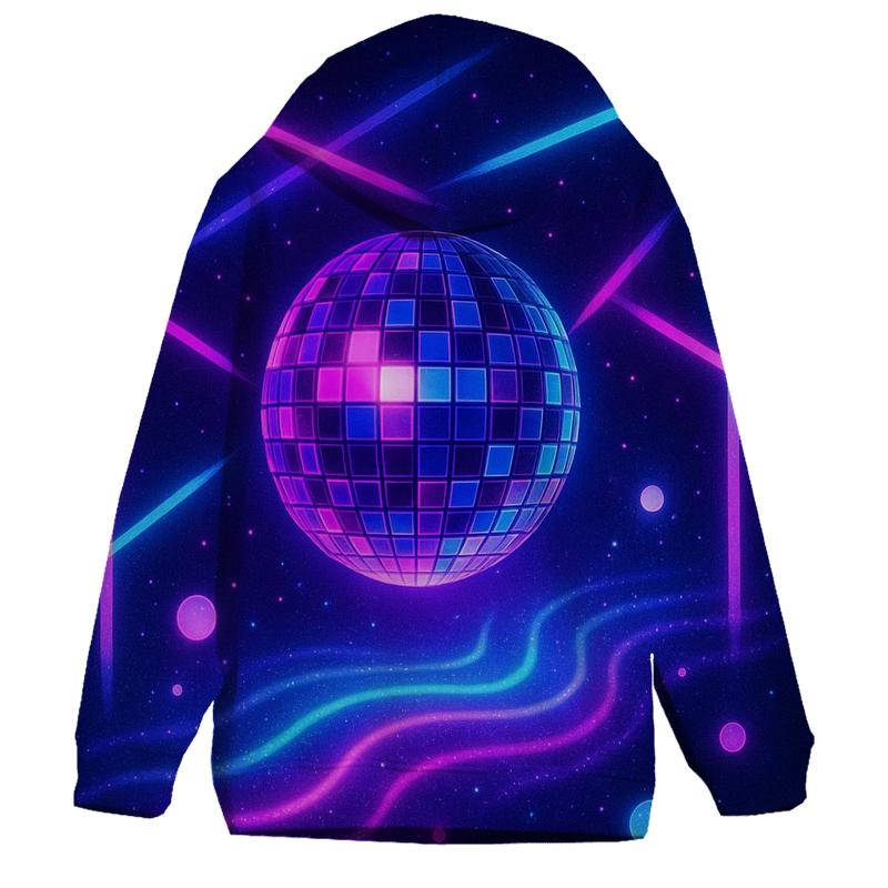 Neon Mirage Disco Grid premium hoodies