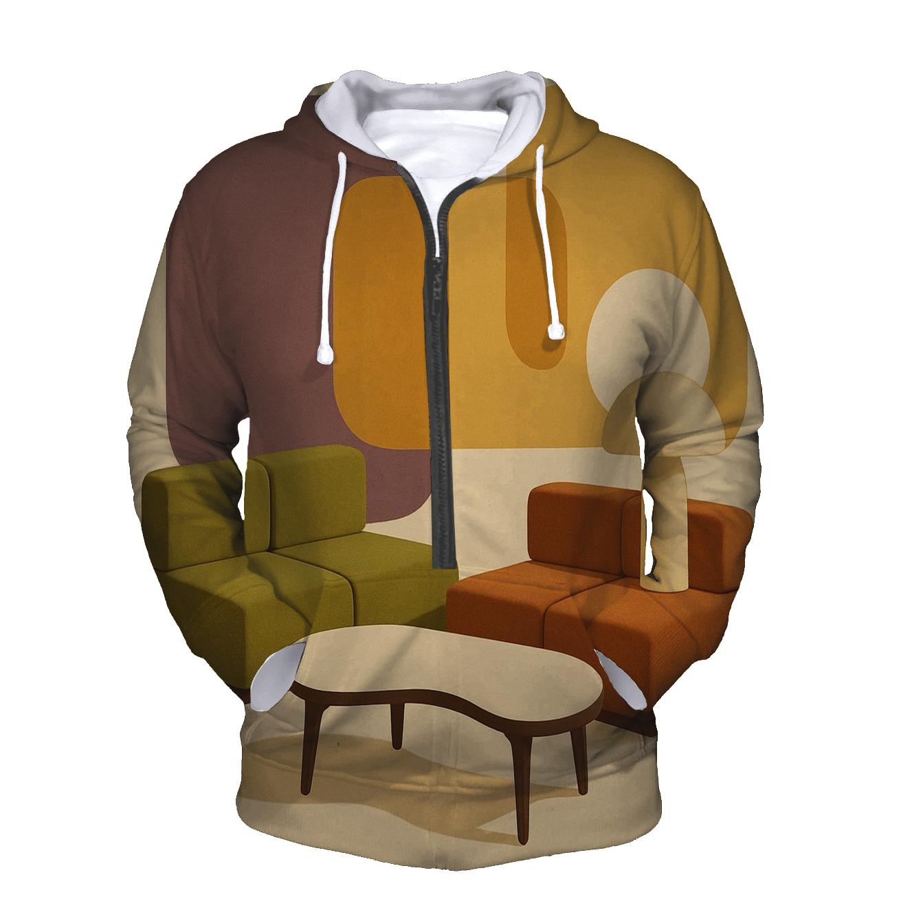 Space Age Lounge Shapes premium hoodies