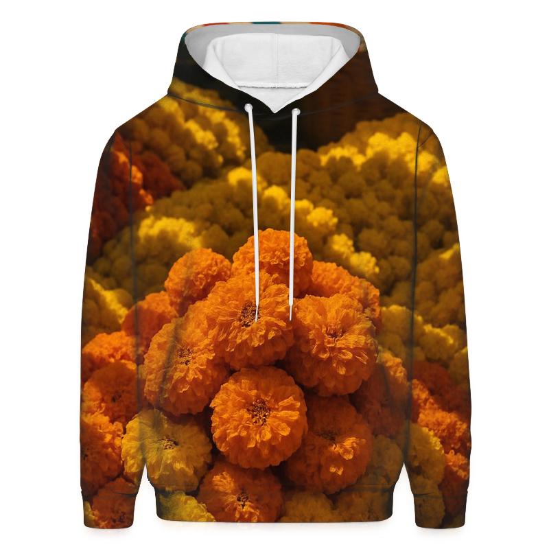Street Market Marigolds For Festival Garlands embroidered hoodies