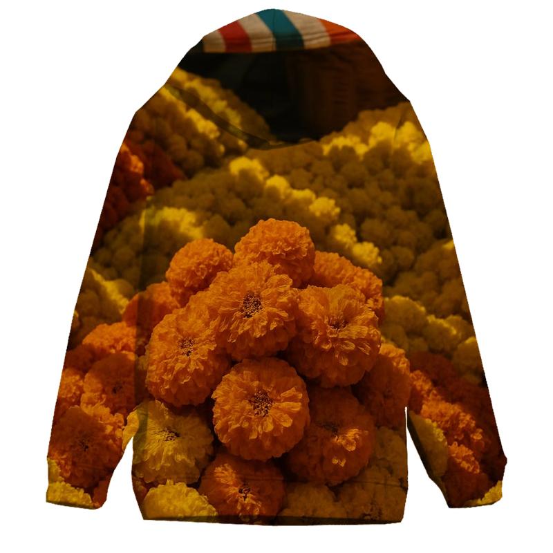 Street Market Marigolds For Festival Garlands embroidered hoodies