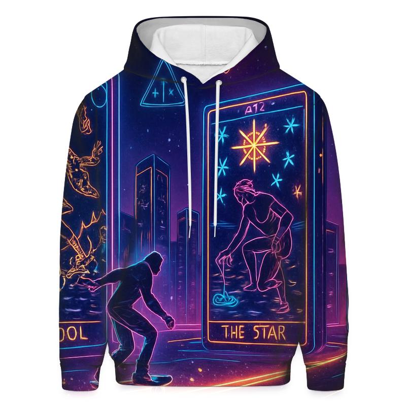Neon Tarot Skylines designer hoodies