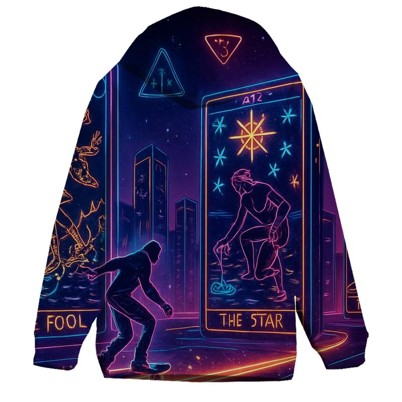 Neon Tarot Skylines designer hoodies