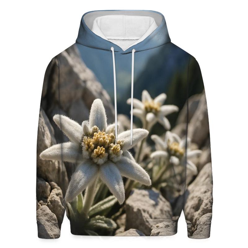 Alpine Edelweiss Among Weathered Limestone graphic hoodies