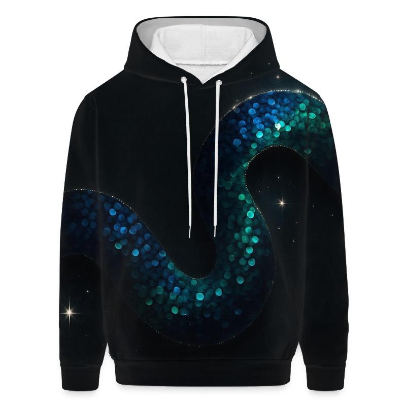 Midnight Serpent Shimmer graphic hoodies