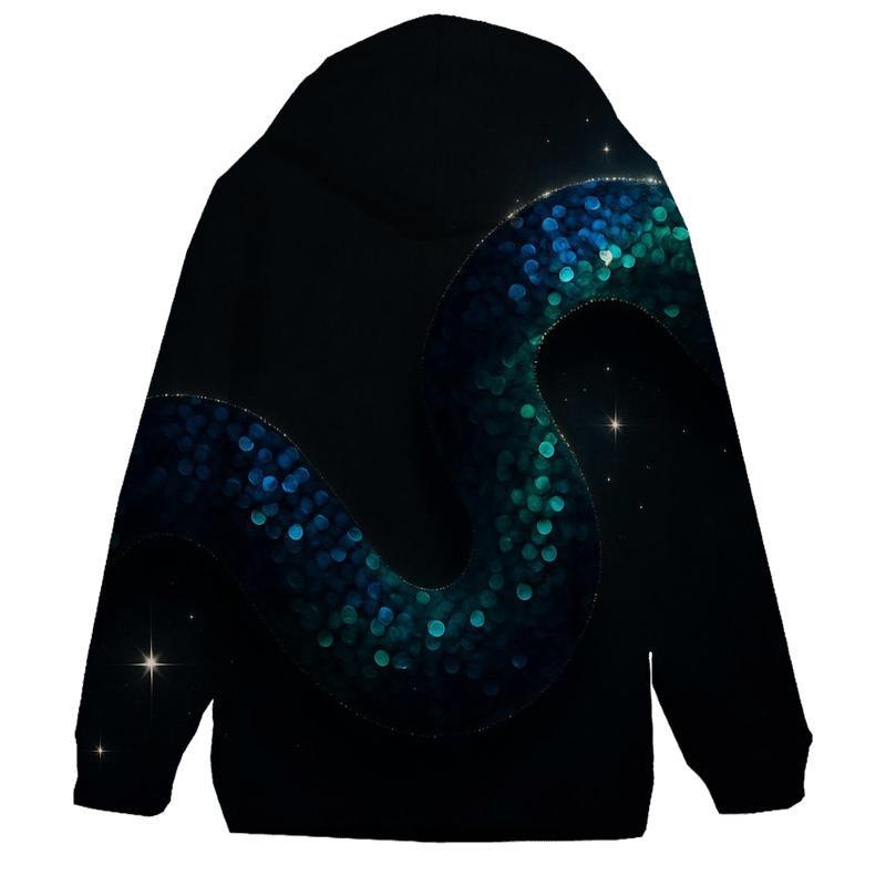 Midnight Serpent Shimmer graphic hoodies