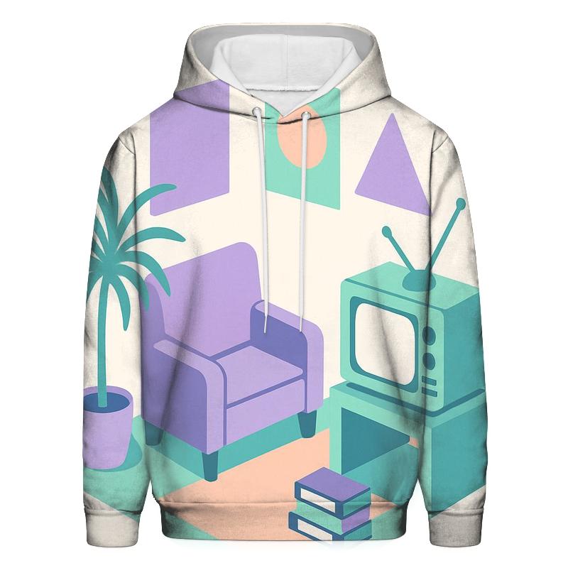 Vaporwave Library Corner premium hoodies