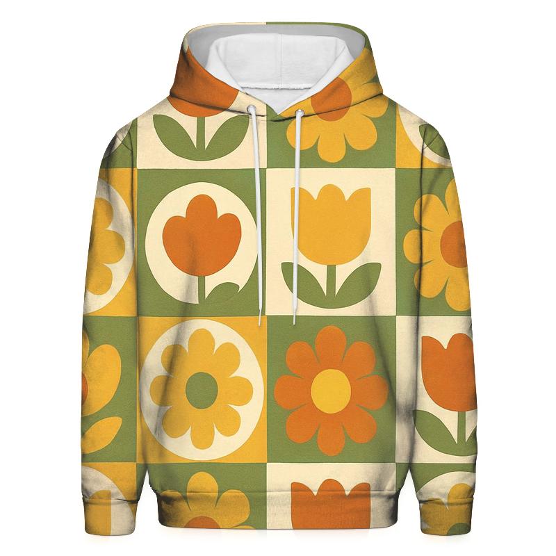 Funky Floral Wallpaper Grid custom hoodies
