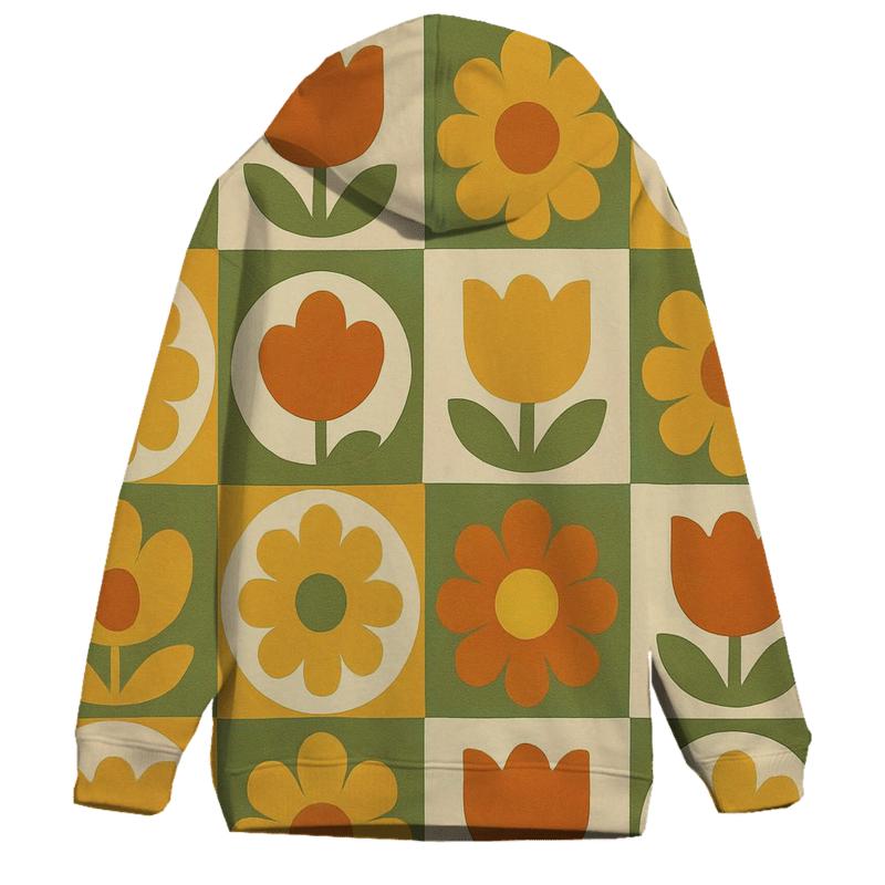 Funky Floral Wallpaper Grid custom hoodies