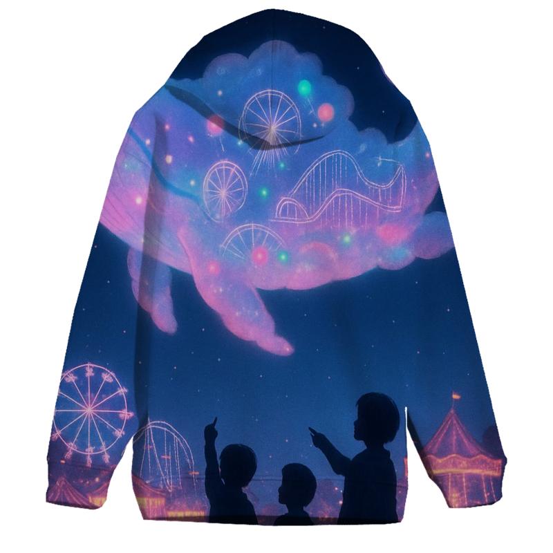 Cosmic Carnival Cloud Whale lightweight hoodies