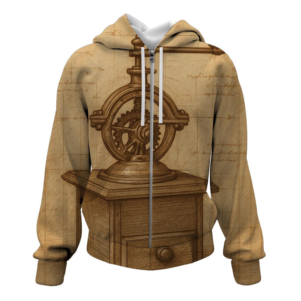 Sepia Mill Blueprint zip-up hoodies