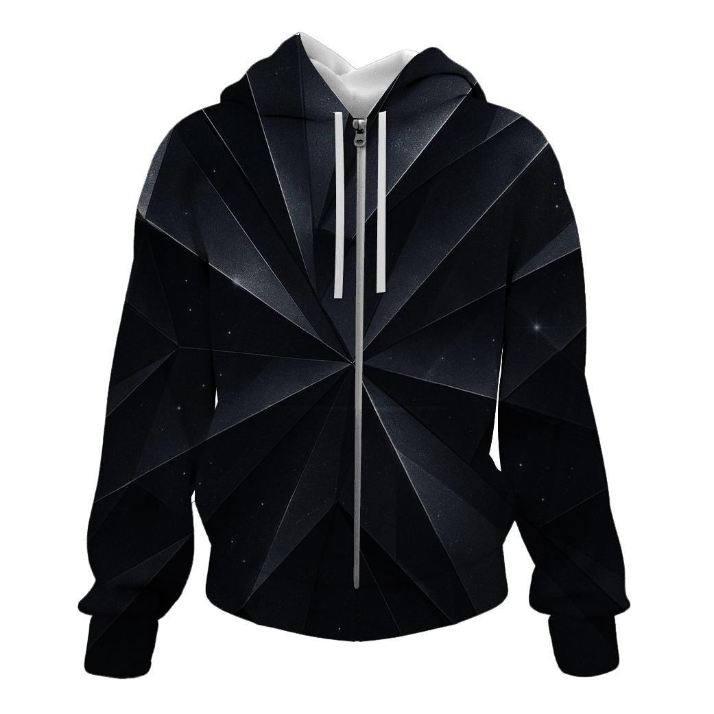 Charcoal Starlight Facets embroidered hoodies