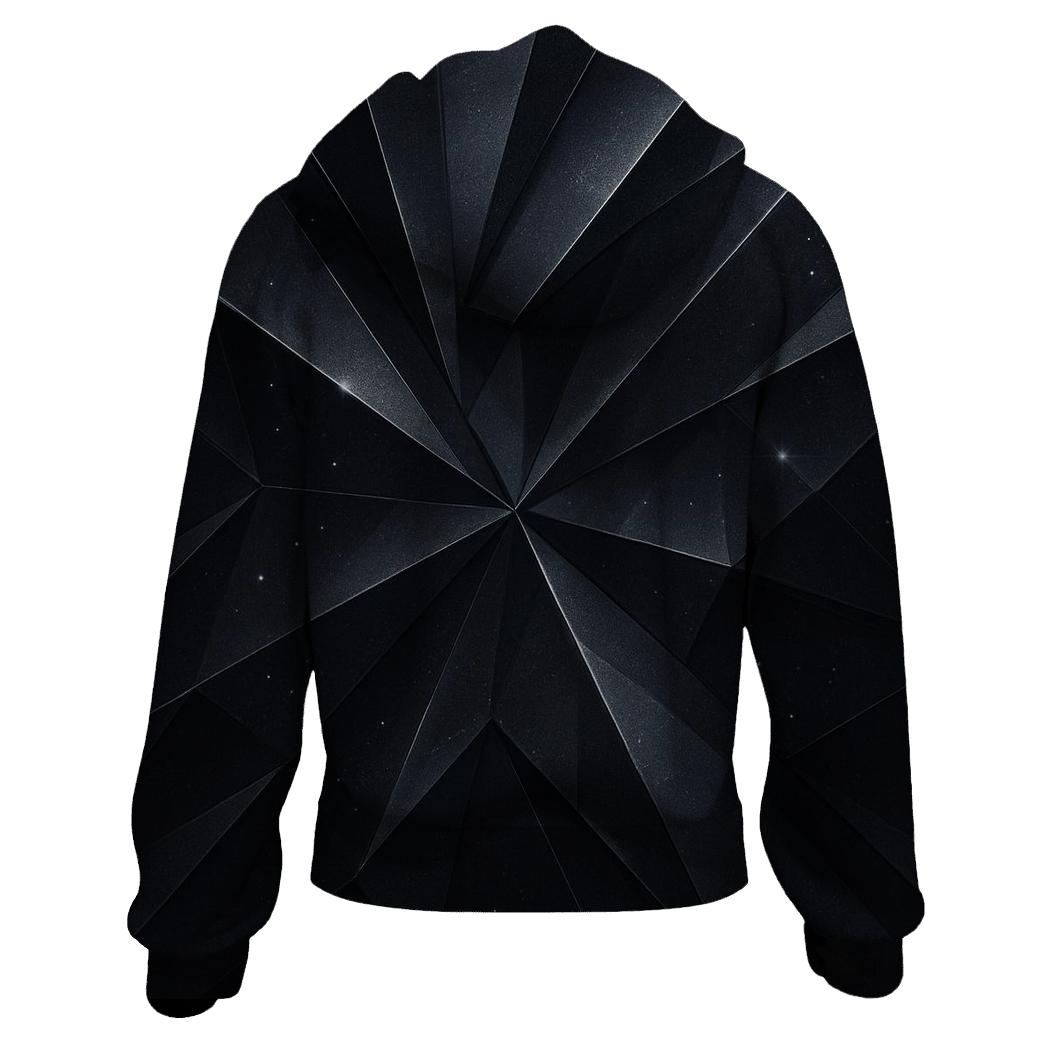 Charcoal Starlight Facets embroidered hoodies