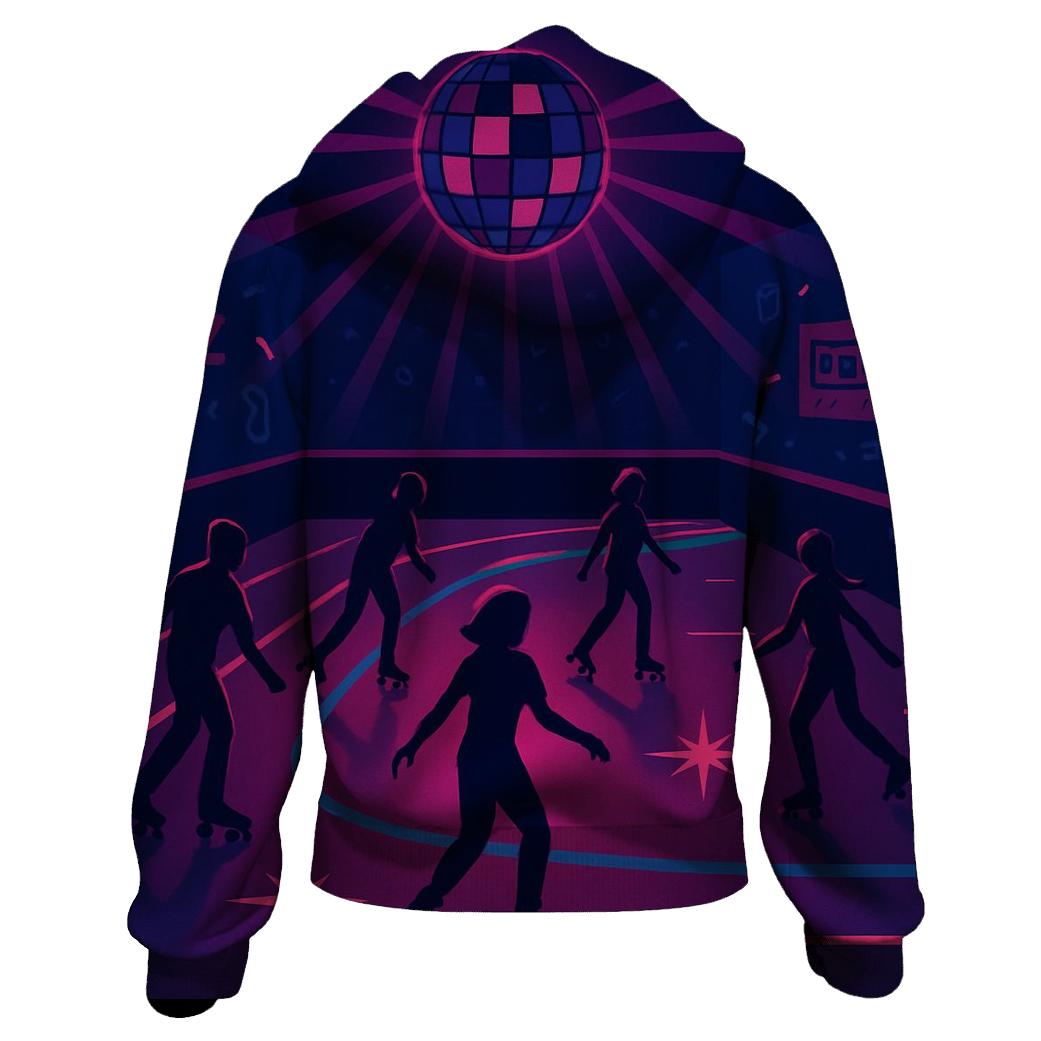 Midnight Neon Roller Rink pullover hoodies