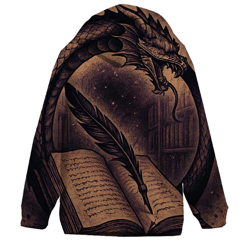 Cosmic Library Ouroboros Quill graphic hoodies