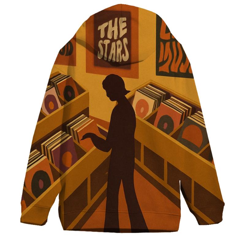 Psychedelic Record Store Aisle premium hoodies