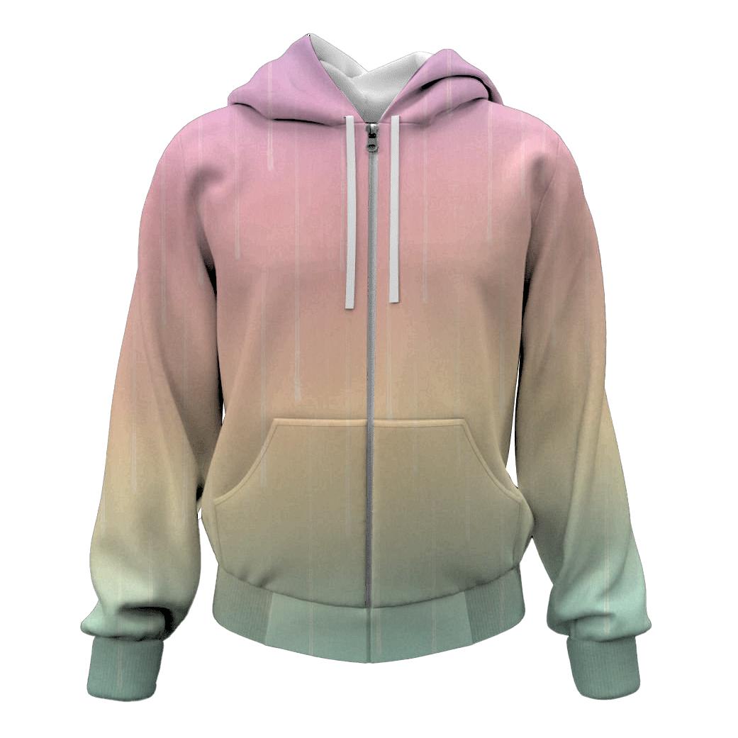 Pastel Rainfall Curtain printed hoodies