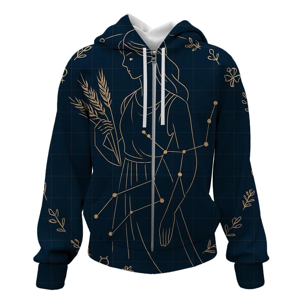 Starlit Virgo Garden Diagram embroidered hoodies