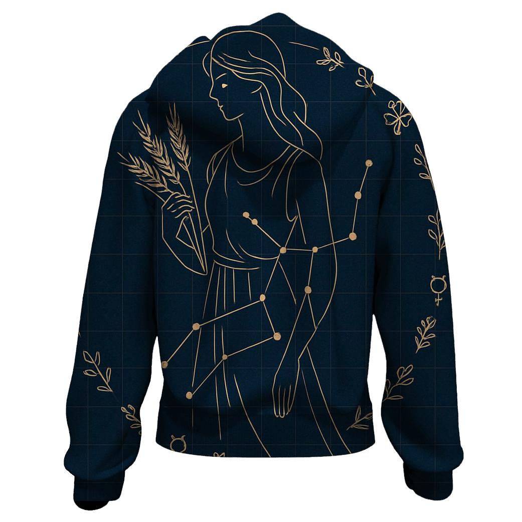 Starlit Virgo Garden Diagram embroidered hoodies