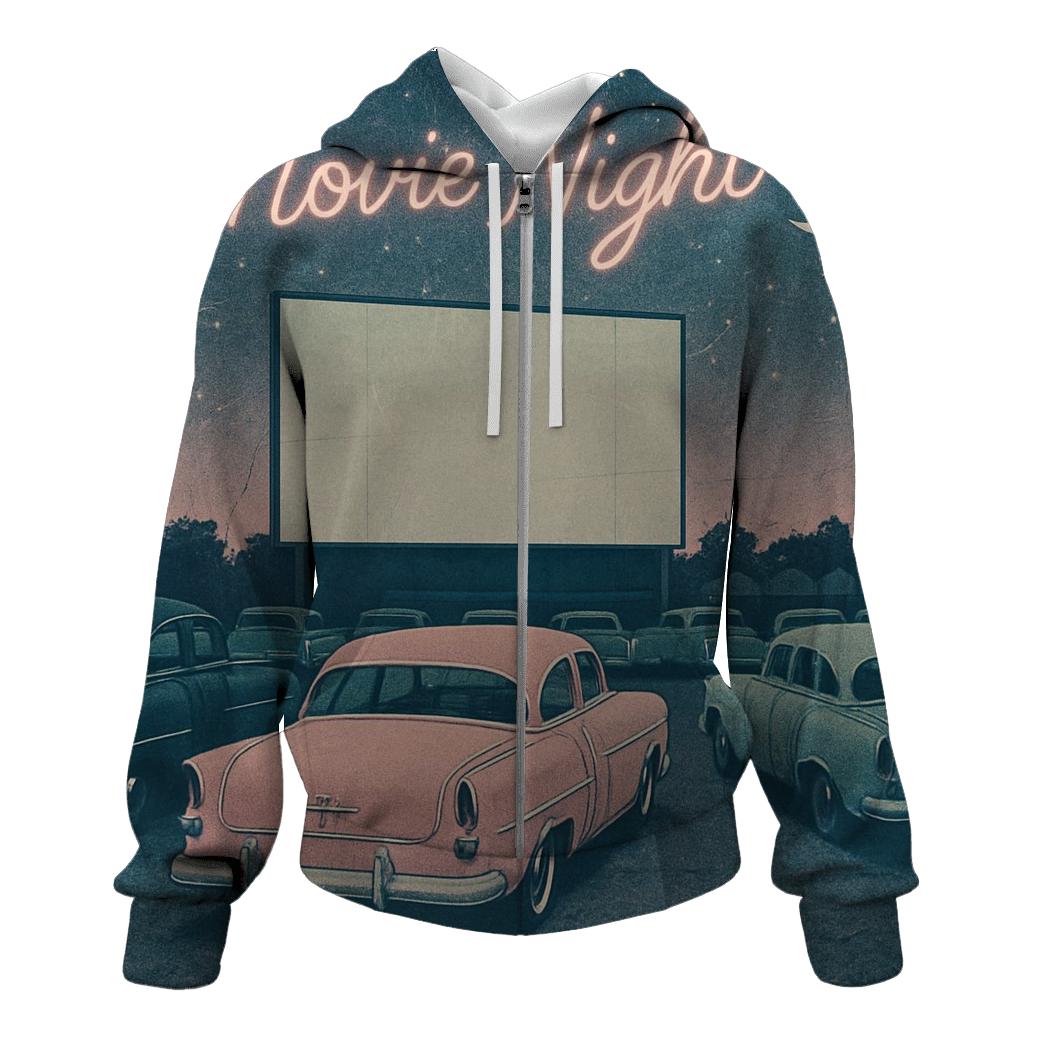 Retro Drive In Movie Night custom hoodies