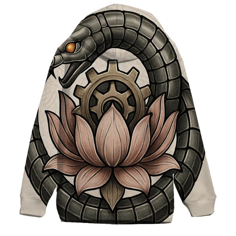 Mechanical Lotus Ouroboros pullover hoodies