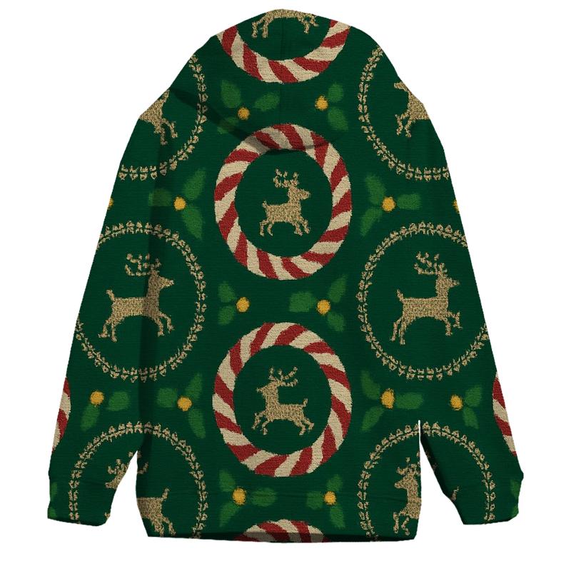 Candy Cane Carousel Reindeer Rings Design lightweight hoodies