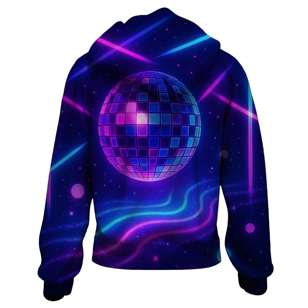 Neon Mirage Disco Grid zip-up hoodies