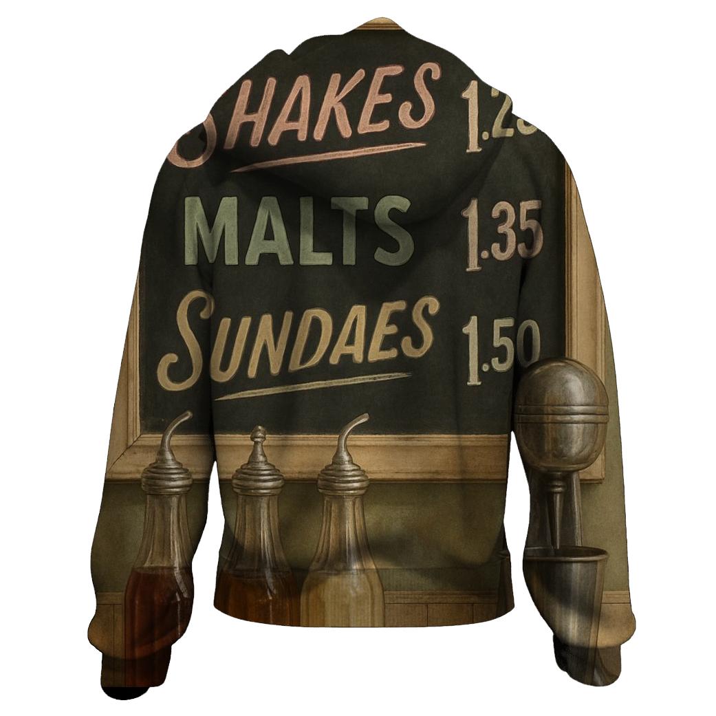 Vintage Soda Fountain Menu Board designer hoodies