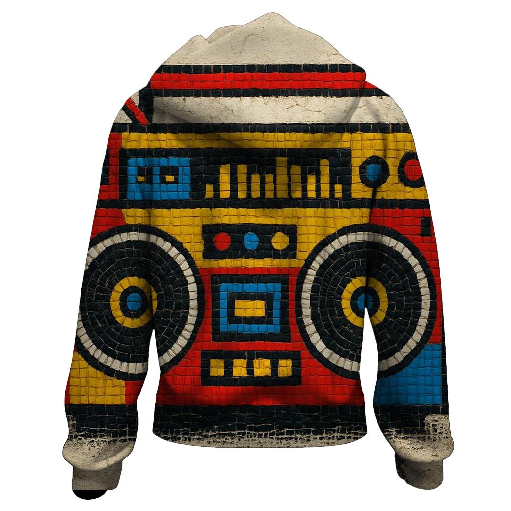 Retro Boombox Street Mosaic graphic hoodies