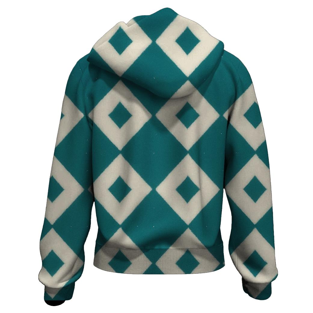 Teal Itajime Lattice Echo lightweight hoodies