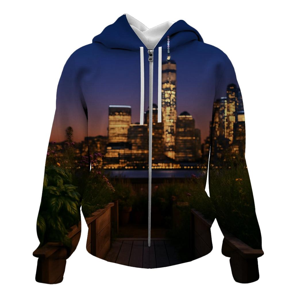 Rooftop Garden Overlooking Downtown hoodie trends