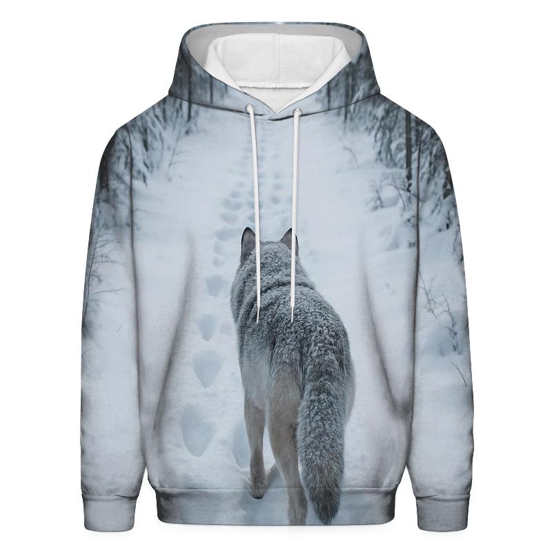 Taiga Wolf Following Reindeer Trail custom hoodies