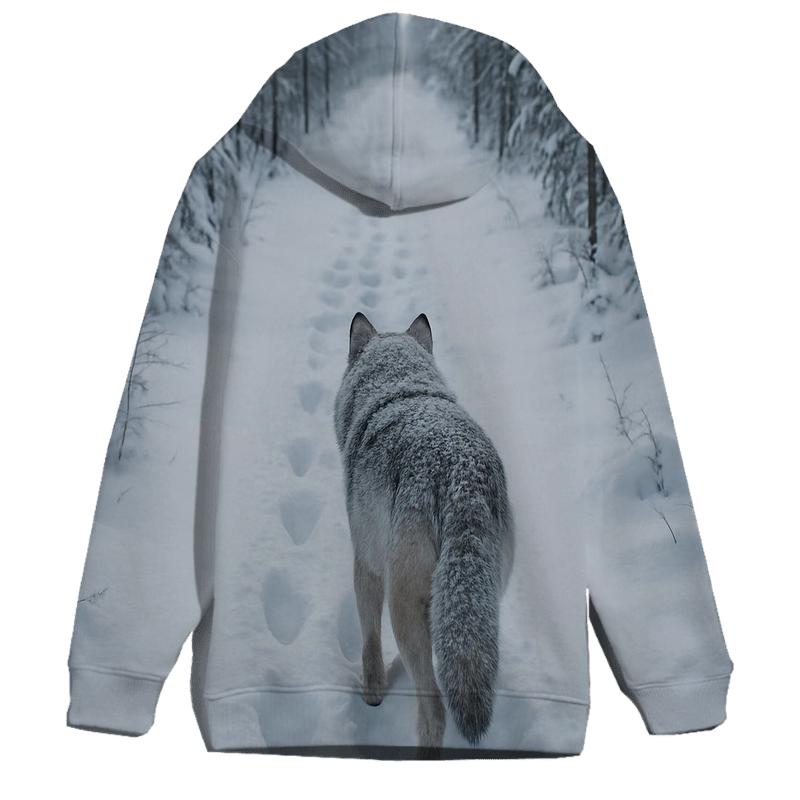 Taiga Wolf Following Reindeer Trail custom hoodies