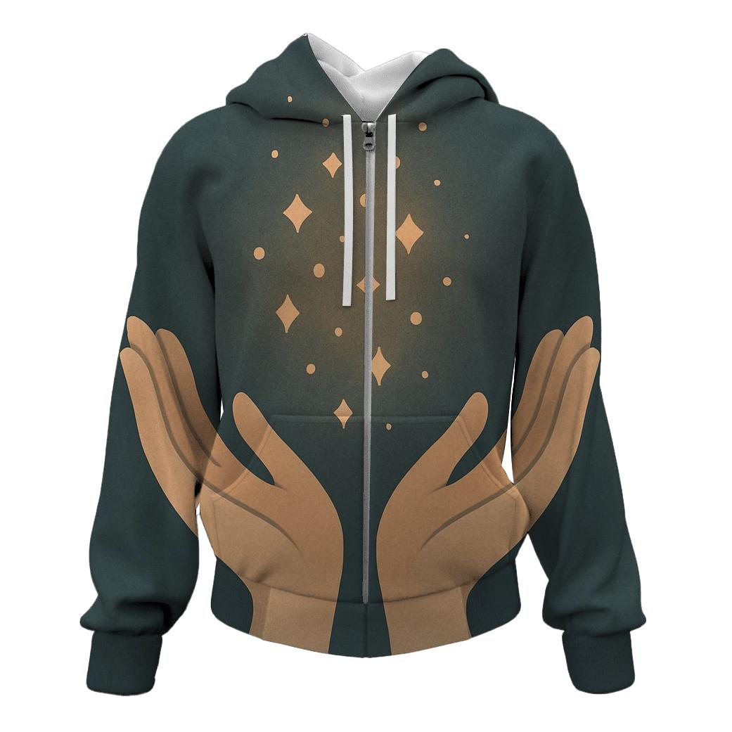 Hands Of Quiet Blessing embroidered hoodies
