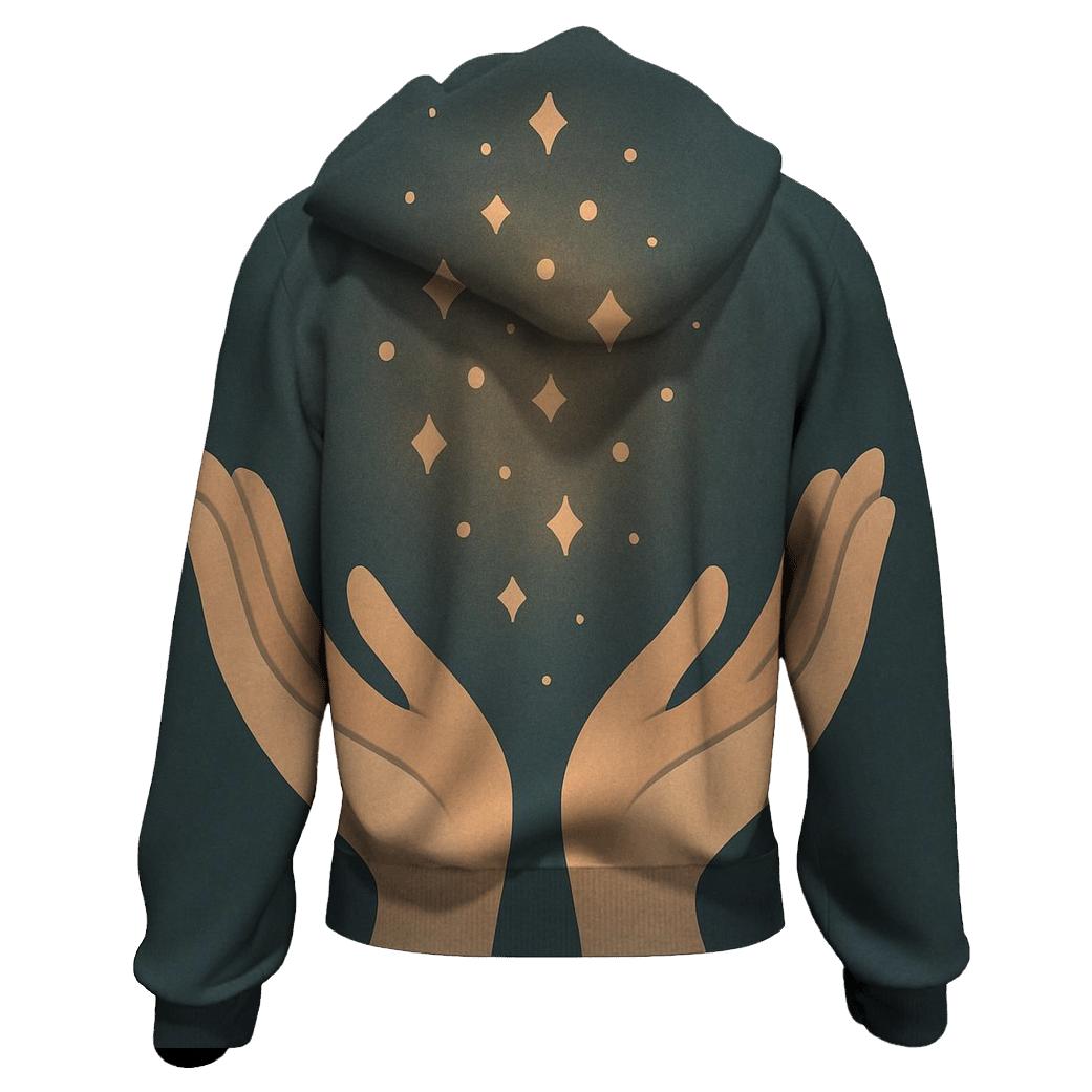 Hands Of Quiet Blessing embroidered hoodies