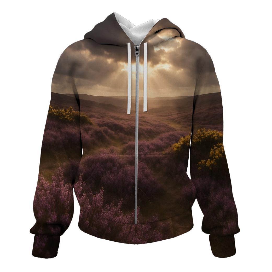 Wild Heather And Gorse On Scottish Moor hoodies fashion