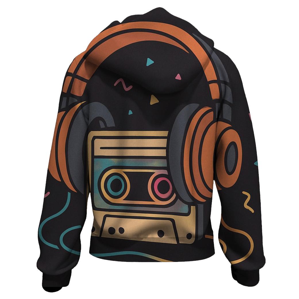 Neon Headphone Mixtape zip-up hoodies