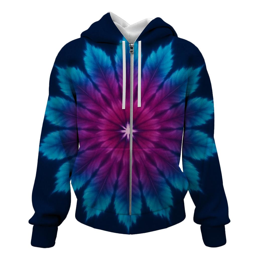 Magenta Cyan Mandala Nova hoodie styles