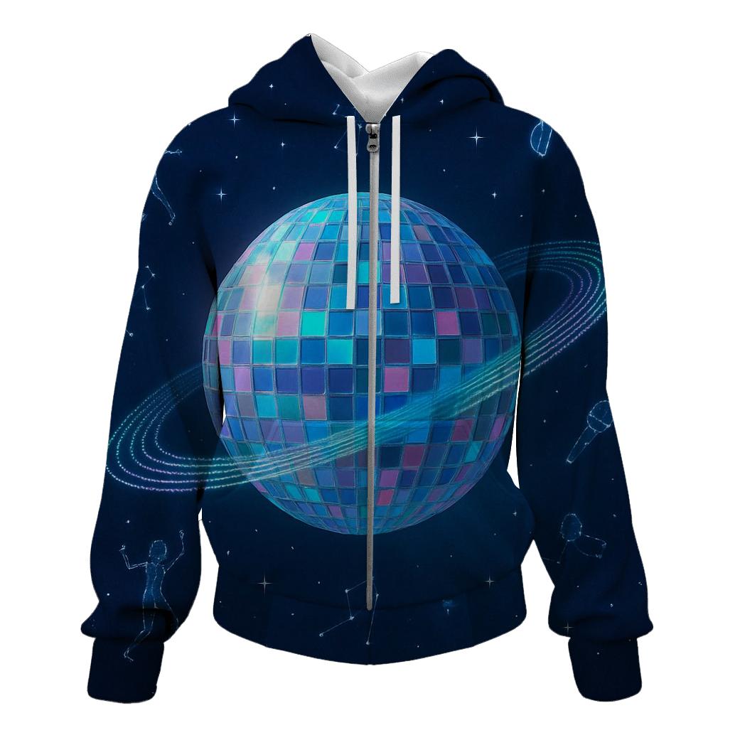 Holographic Disco Planet hoodie designs