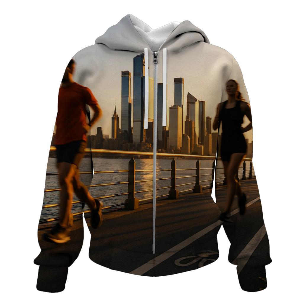 Hudson River Joggers At Golden Hour heavyweight hoodies