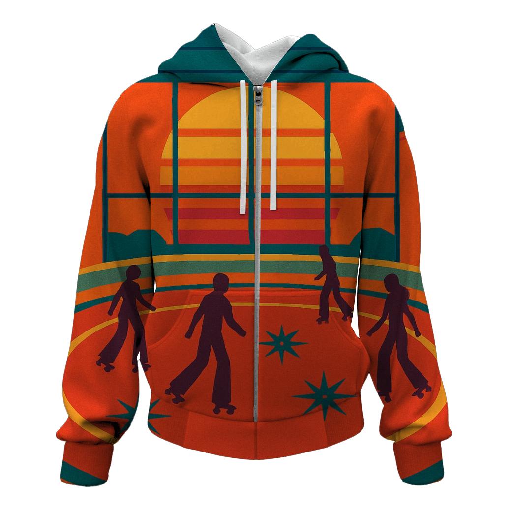 Sunset Roller Rink Dream printed hoodies