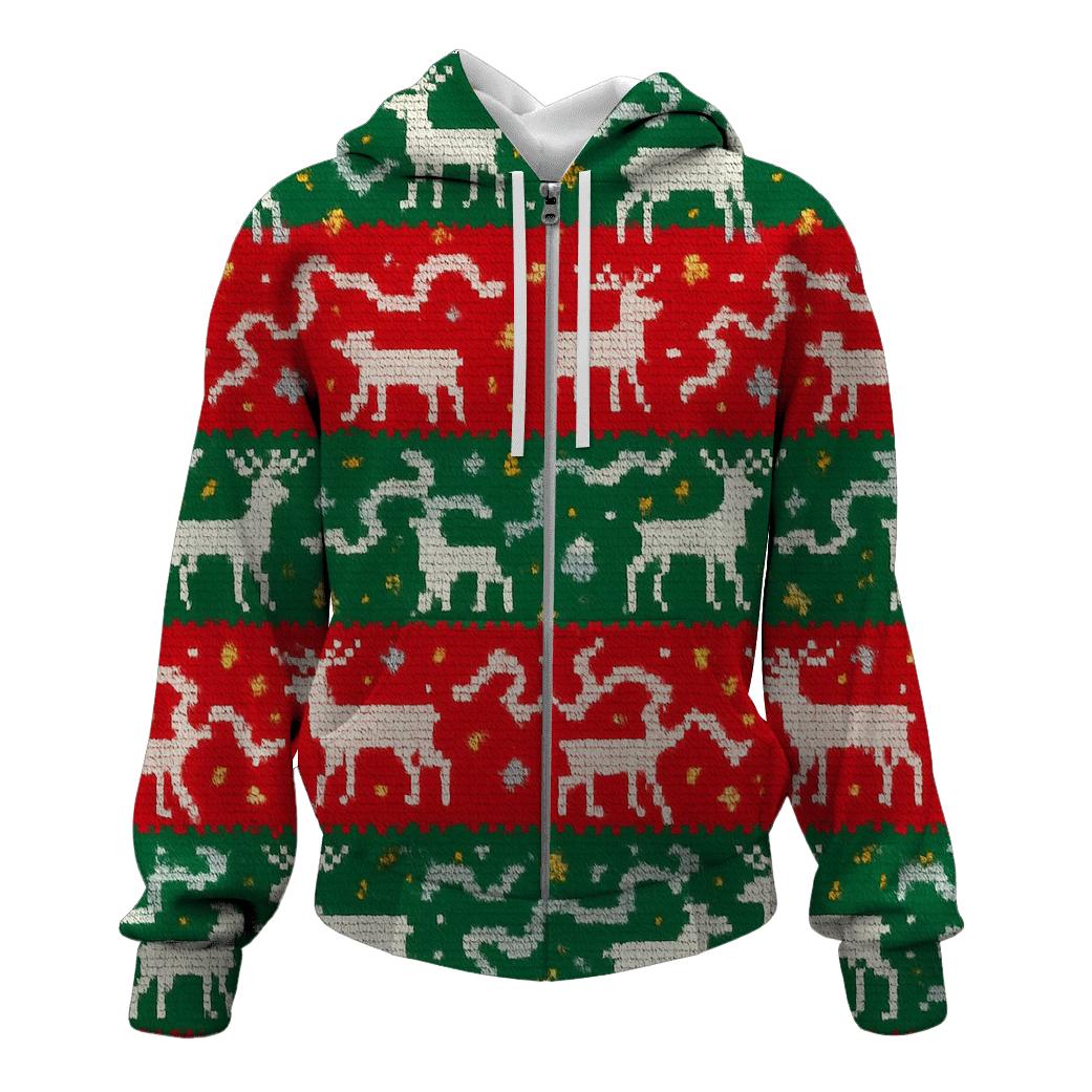 Tangled Tinsel Reindeer Stripe Design hoodie designs