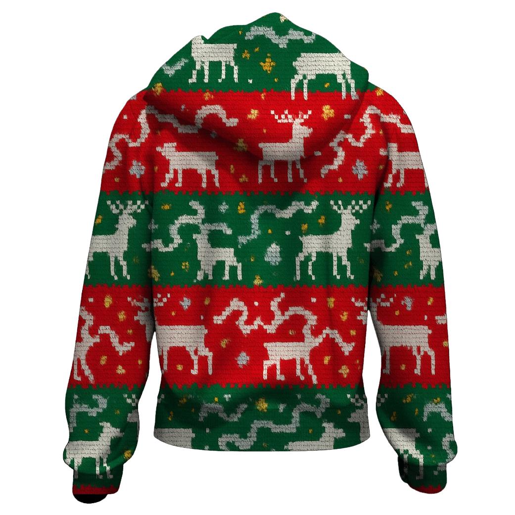 Tangled Tinsel Reindeer Stripe Design hoodie designs