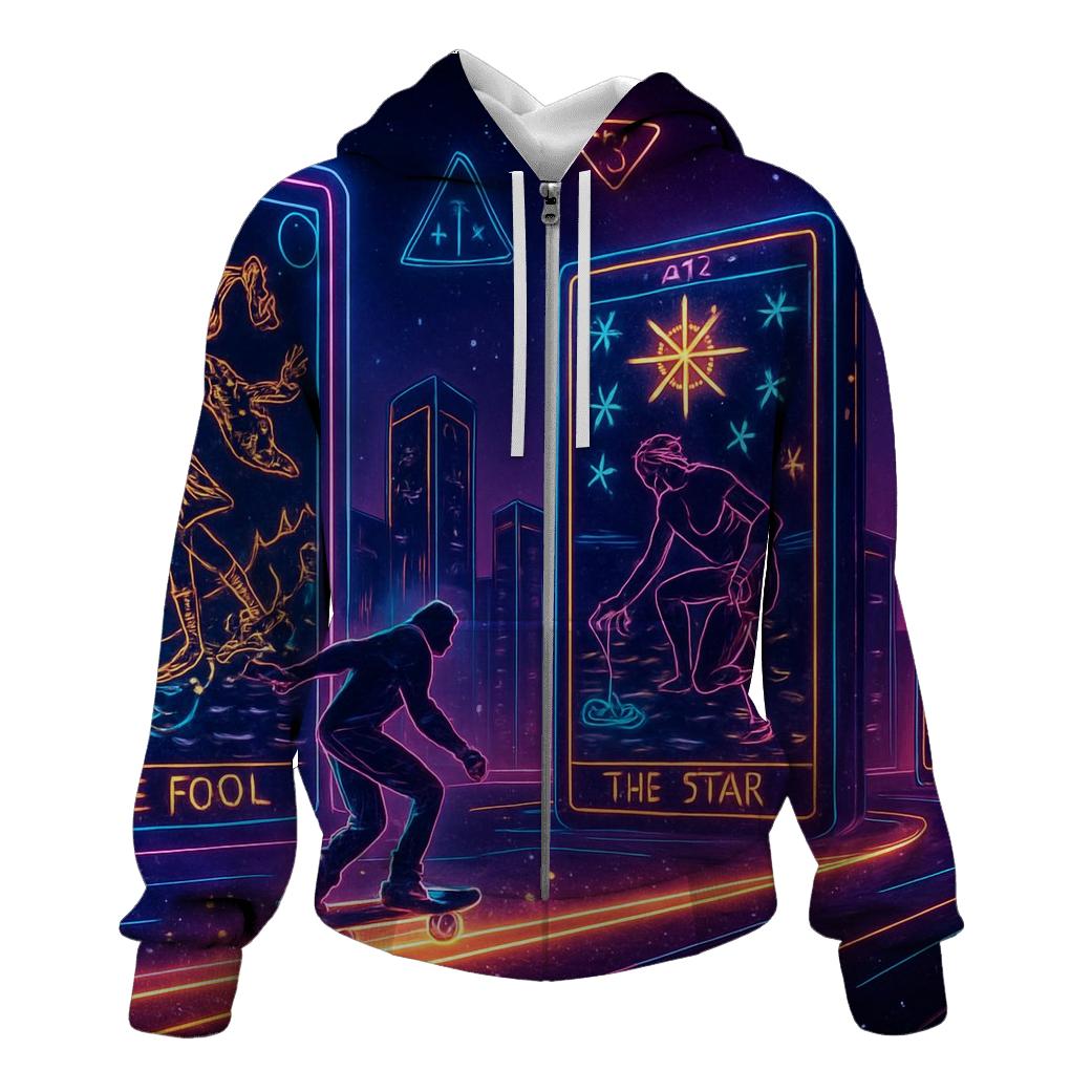Neon Tarot Skylines graphic hoodies