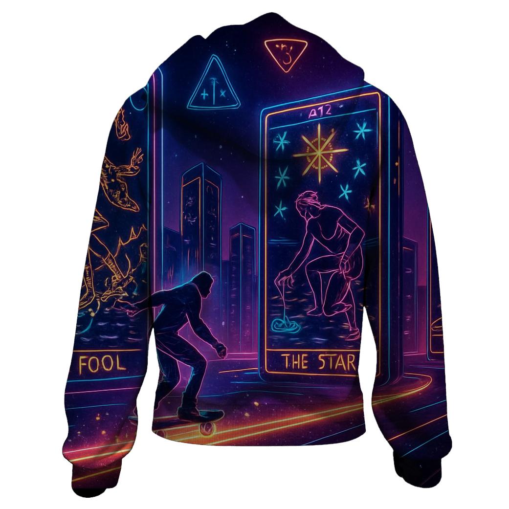 Neon Tarot Skylines graphic hoodies