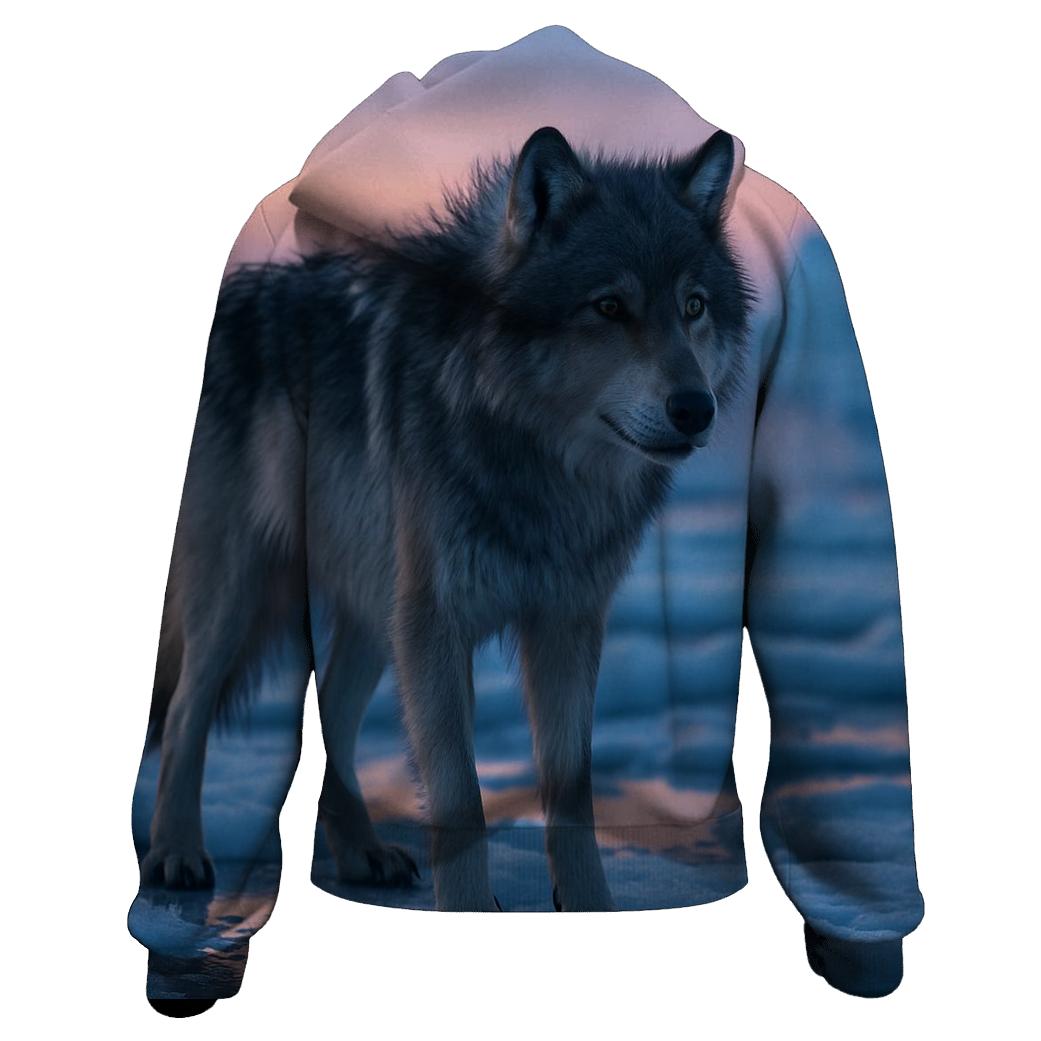 Arctic Twilight Wolf On Sea Ice custom hoodies